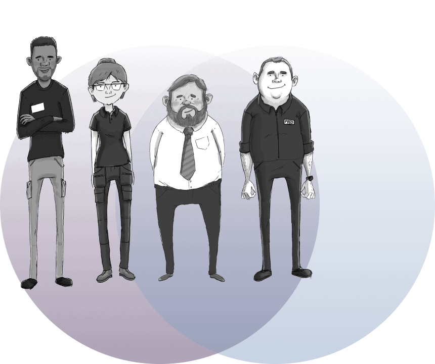 Group Of Characters In An Animation Group Of Characters In An Animation