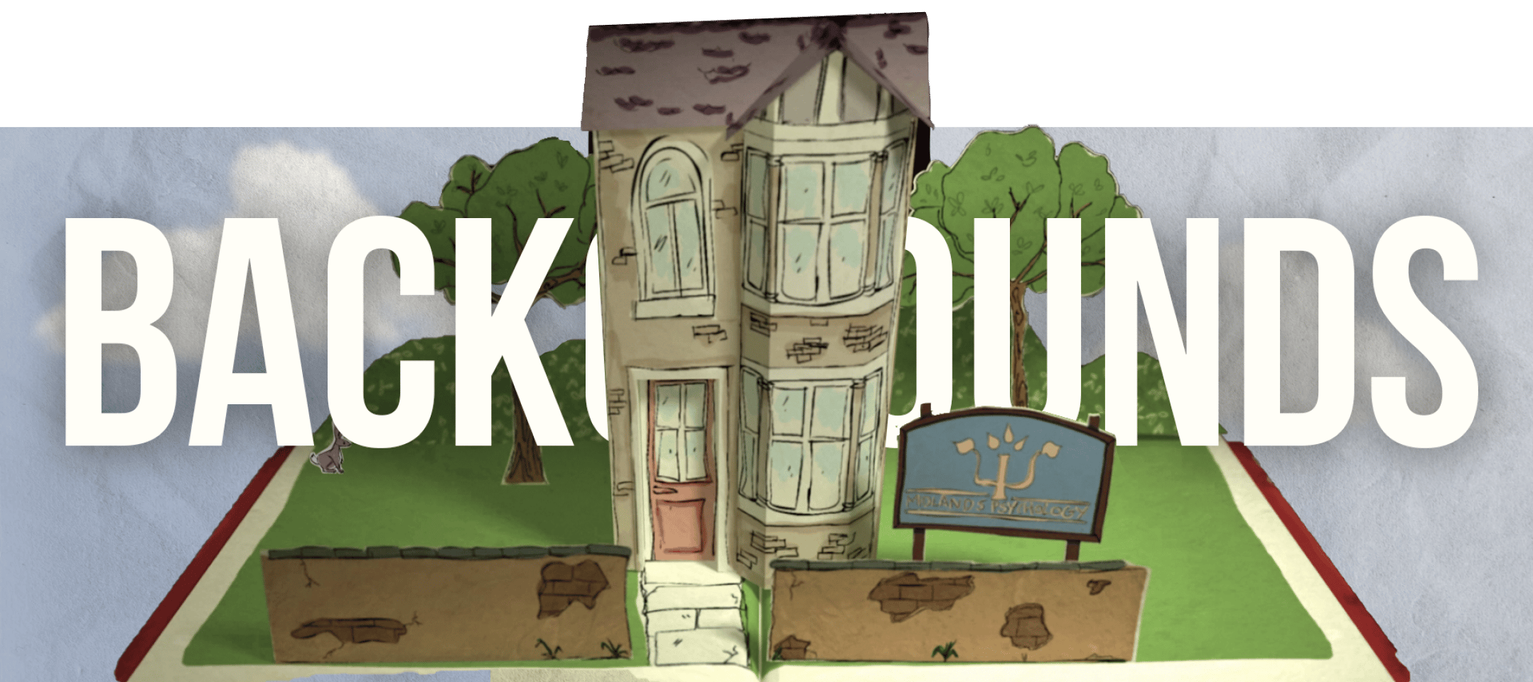Background With Pop-Up Book Style Building Background with pop-up book style building