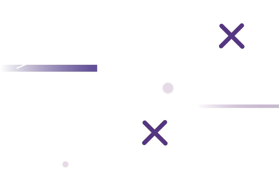 A minimalist graphic featuring a black background with abstract purple and white elements. These include dashed lines, solid lines, "X" shapes, and circular dots arranged in a dynamic, flowing pattern reminiscent of sophisticated motion design services.