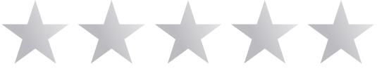 An image depicting five evenly spaced, gray, five-pointed stars arranged in a horizontal row on a transparent background, perfect for highlighting the excellence of our video production services.